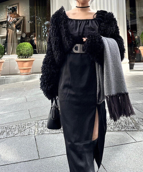 Mavie..7（メヴィセットゥ）の「【Mavie..7】エコファーコート（その他アウター・レディース・ブラック・FREE）」の3枚目の写真