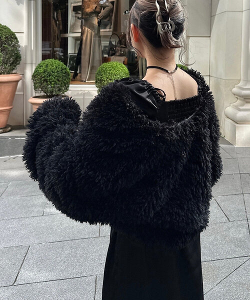 Mavie..7（メヴィセットゥ）の「【Mavie..7】エコファーコート（その他アウター・レディース・ブラック・FREE）」の4枚目の写真