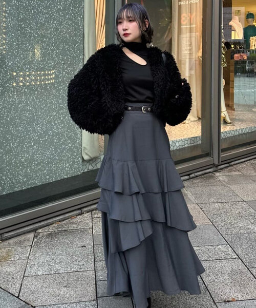 Mavie..7（メヴィセットゥ）の「【Mavie..7】エコファーコート（その他アウター・レディース・ブラック・FREE）」の5枚目の写真