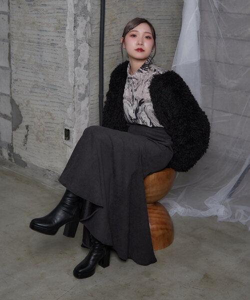 Mavie..7（メヴィセットゥ）の「【Mavie..7】エコファーコート（その他アウター・レディース・ブラック・FREE）」の8枚目の写真