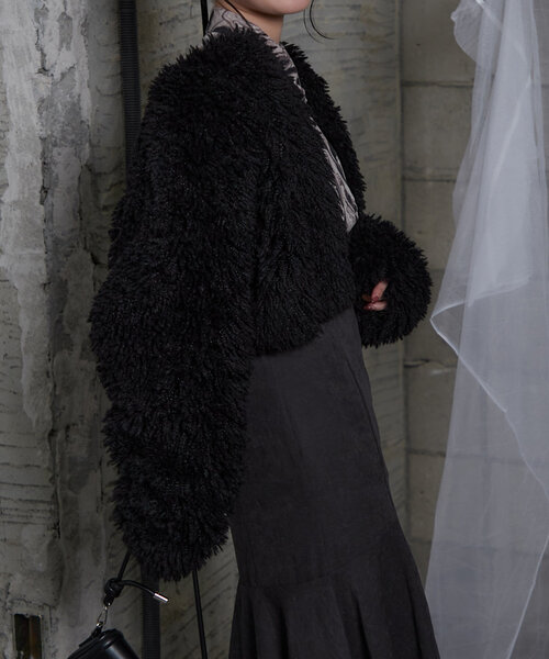 Mavie..7（メヴィセットゥ）の「【Mavie..7】エコファーコート（その他アウター・レディース・ブラック・FREE）」の12枚目の写真