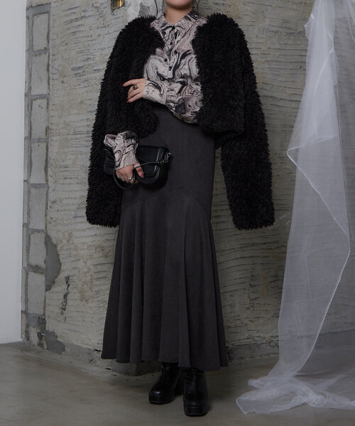 Mavie..7（メヴィセットゥ）の「【Mavie..7】エコファーコート（その他アウター・レディース・ブラック・FREE）」の13枚目の写真