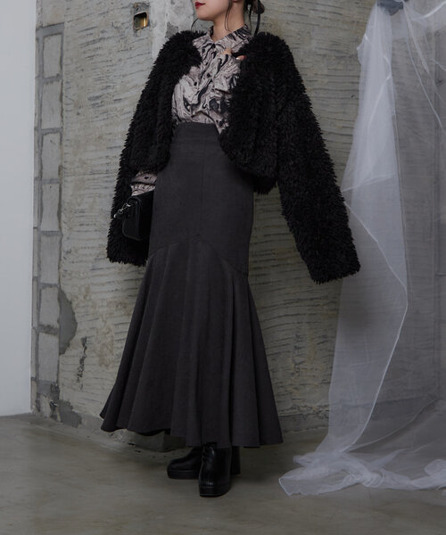 Mavie..7（メヴィセットゥ）の「【Mavie..7】エコファーコート（その他アウター・レディース・ブラック・FREE）」の14枚目の写真