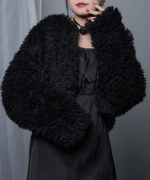 Mavie..7（メヴィセットゥ）の「【Mavie..7】エコファーコート（その他アウター・レディース・ブラック・FREE）」の17枚目の写真