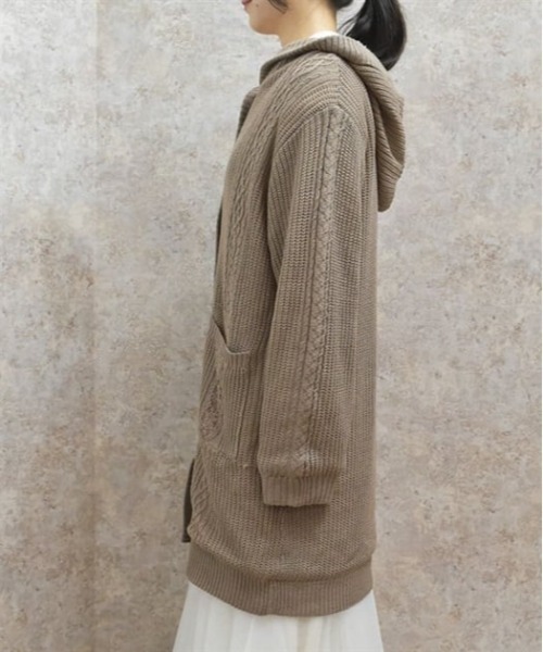 axes femme（アクシーズファム）の「裏ボアニットコーディガン（その他アウター・レディース・キナリ/ブラック/モカ・FREE）」の4枚目の写真