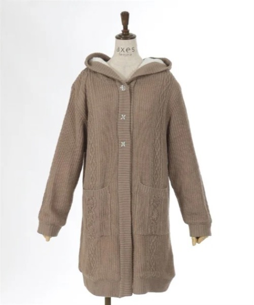 axes femme（アクシーズファム）の「裏ボアニットコーディガン（その他アウター・レディース・キナリ/ブラック/モカ・FREE）」の7枚目の写真