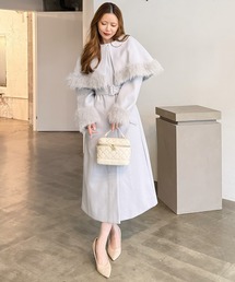 ROYAL PARTY（ロイヤルパーティー）の「ケープ付2wayロングノーカラーコート（ノーカラーコート）」