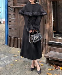 ROYAL PARTY（ロイヤルパーティー）の「ケープ付2wayロングノーカラーコート（ノーカラーコート）」