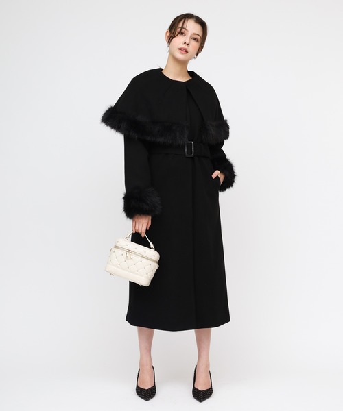 ROYAL PARTY（ロイヤルパーティー）の「ケープ付2wayロングノーカラーコート（ノーカラーコート・レディース・グレー/ブラック/ベージュ・FREE）」の17枚目の写真