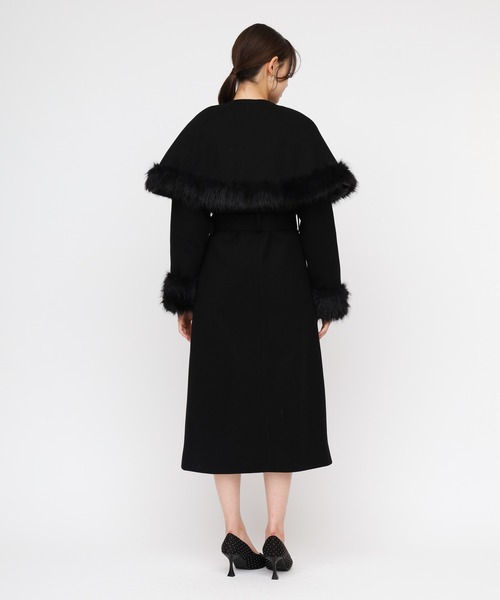 ROYAL PARTY（ロイヤルパーティー）の「ケープ付2wayロングノーカラーコート（ノーカラーコート・レディース・グレー/ブラック/ベージュ・FREE）」の15枚目の写真