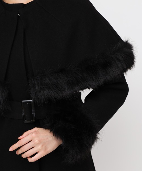 ROYAL PARTY（ロイヤルパーティー）の「ケープ付2wayロングノーカラーコート（ノーカラーコート・レディース・グレー/ブラック/ベージュ・FREE）」の12枚目の写真