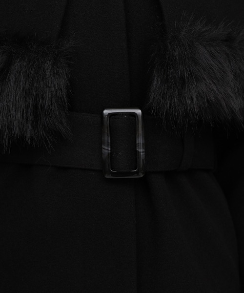 ROYAL PARTY（ロイヤルパーティー）の「ケープ付2wayロングノーカラーコート（ノーカラーコート・レディース・グレー/ブラック/ベージュ・FREE）」の10枚目の写真