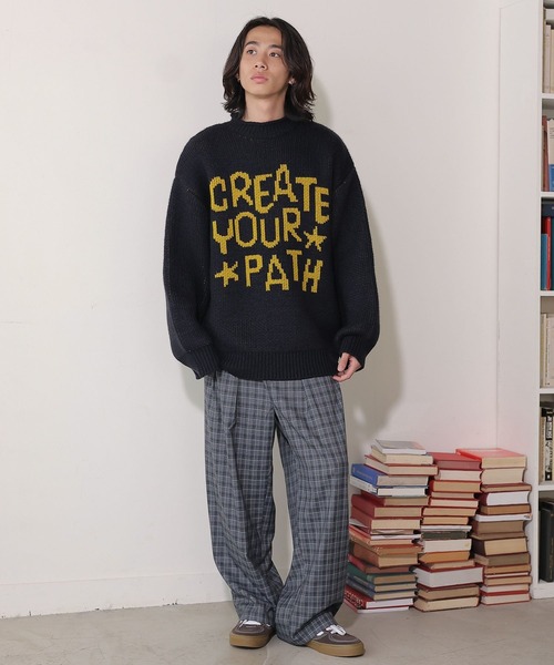 PBLIM（ページボーイリム）の「PBLIM/ハンドフウロゴニット（ニット/セーター・レディース・レッド/ネイビー/アイボリー・FREE）」の10枚目の写真