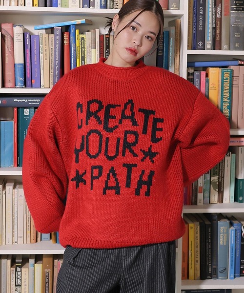 PBLIM（ページボーイリム）の「PBLIM/ハンドフウロゴニット（ニット/セーター・レディース・レッド/ネイビー/アイボリー・FREE）」の11枚目の写真