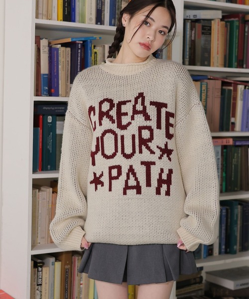 PBLIM（ページボーイリム）の「PBLIM/ハンドフウロゴニット（ニット/セーター・レディース・レッド/ネイビー/アイボリー・FREE）」の13枚目の写真