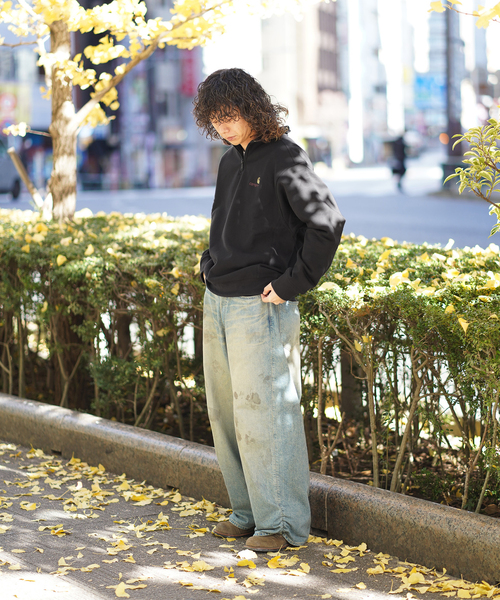 Carhartt WIP(カーハートダブリューアイピー)の「CARHARTT WIP / カーハート ダブリューアイピー HALF ZIP AMERICAN SCRIPT SWEAT(スウェット・メンズ・グリーン/グレー/ブラック・LARGE/MEDIUM)」の4枚目の写真
