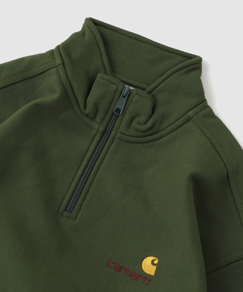 Carhartt WIP(カーハートダブリューアイピー)の「CARHARTT WIP / カーハート ダブリューアイピー HALF ZIP AMERICAN SCRIPT SWEAT(スウェット・メンズ・グリーン/グレー/ブラック・LARGE/MEDIUM)」の16枚目の写真