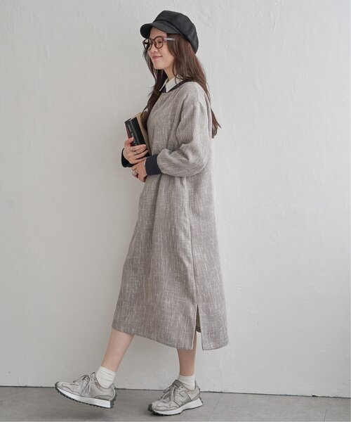 LBC(エルビーシー)の「ツイーディリブサックワンピース(ワンピース・レディース・カーキブラウン/ブラック・M)」の18枚目の写真