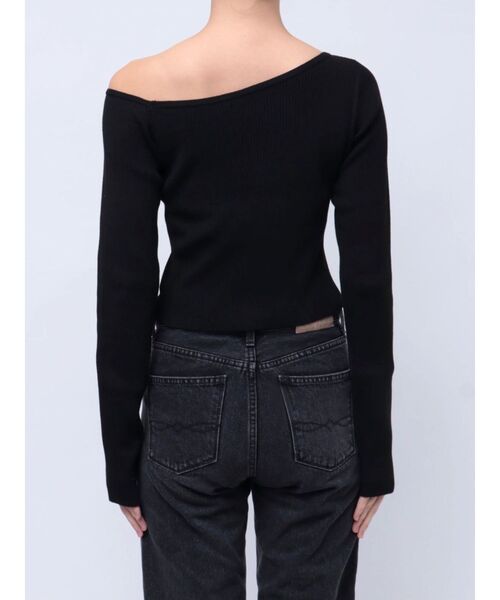 EVRIS（エヴリス）の「ワンポイントワンショルダーニットトップス（ニット/セーター・レディース・ホワイト/ネイビー/ブラック/グレー・FREE）」の18枚目の写真