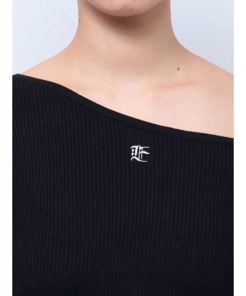 EVRIS（エヴリス）の「ワンポイントワンショルダーニットトップス（ニット/セーター・レディース・ホワイト/ネイビー/ブラック/グレー・FREE）」の19枚目の写真