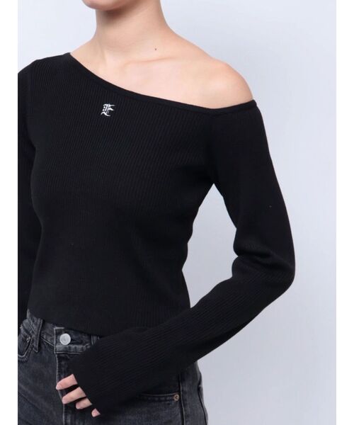 EVRIS（エヴリス）の「ワンポイントワンショルダーニットトップス（ニット/セーター・レディース・ホワイト/ネイビー/ブラック/グレー・FREE）」の20枚目の写真