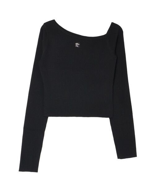 EVRIS（エヴリス）の「ワンポイントワンショルダーニットトップス（ニット/セーター・レディース・ホワイト/ネイビー/ブラック/グレー・FREE）」の9枚目の写真