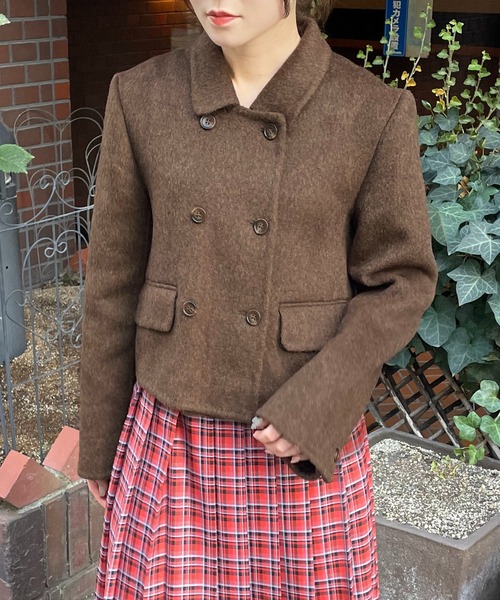 【nomnom】襟付きウールショートコート（ステンカラーコート）｜nomnom（ノムノム）