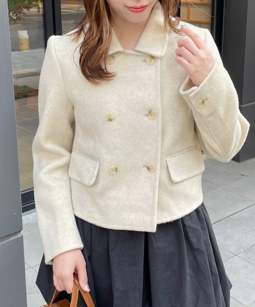 【nomnom】襟付きウールショートコート（ステンカラーコート）｜nomnom（ノムノム）