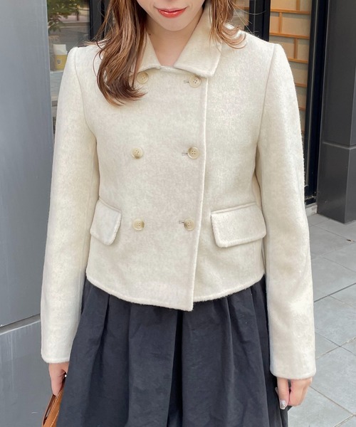 【nomnom】襟付きウールショートコート（ステンカラーコート）｜nomnom（ノムノム）