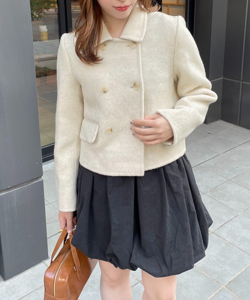 【nomnom】襟付きウールショートコート（ステンカラーコート）｜nomnom（ノムノム）