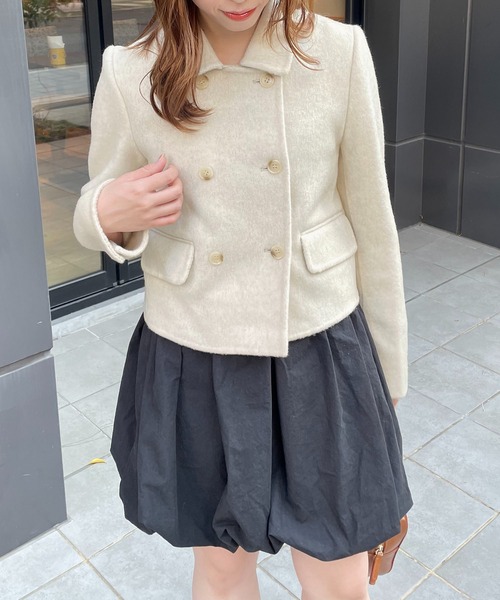 【nomnom】襟付きウールショートコート（ステンカラーコート）｜nomnom（ノムノム）