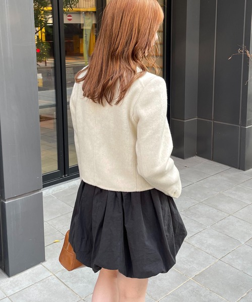 【nomnom】襟付きウールショートコート（ステンカラーコート）｜nomnom（ノムノム）