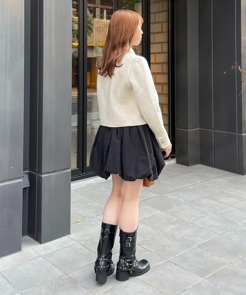 【nomnom】襟付きウールショートコート（ステンカラーコート）｜nomnom（ノムノム）