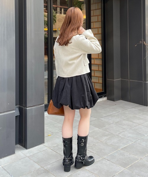 【nomnom】襟付きウールショートコート（ステンカラーコート）｜nomnom（ノムノム）