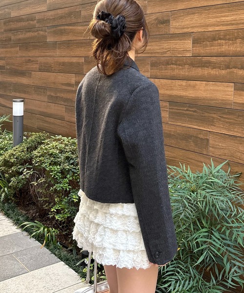 【nomnom】襟付きウールショートコート（ステンカラーコート）｜nomnom（ノムノム）
