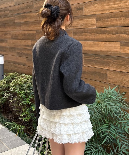 【nomnom】襟付きウールショートコート（ステンカラーコート）｜nomnom（ノムノム）