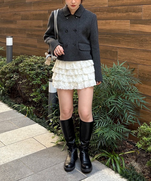 【nomnom】襟付きウールショートコート（ステンカラーコート）｜nomnom（ノムノム）