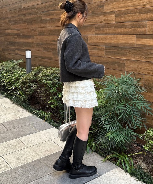 【nomnom】襟付きウールショートコート（ステンカラーコート）｜nomnom（ノムノム）