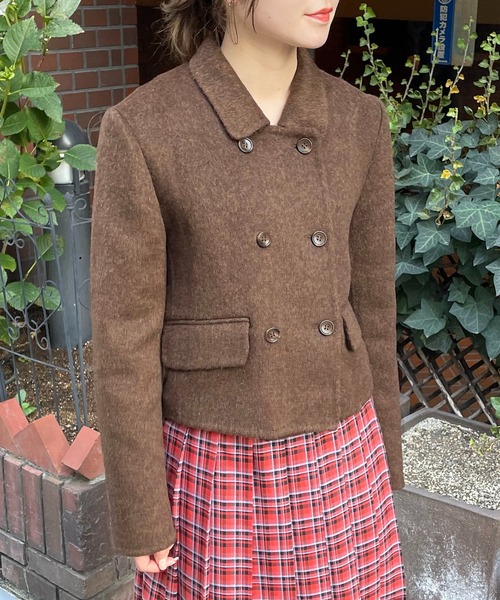 【nomnom】襟付きウールショートコート（ステンカラーコート）｜nomnom（ノムノム）