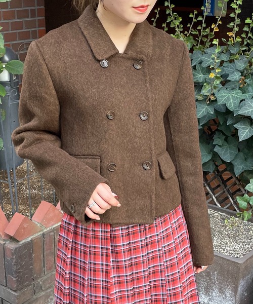 【nomnom】襟付きウールショートコート（ステンカラーコート）｜nomnom（ノムノム）