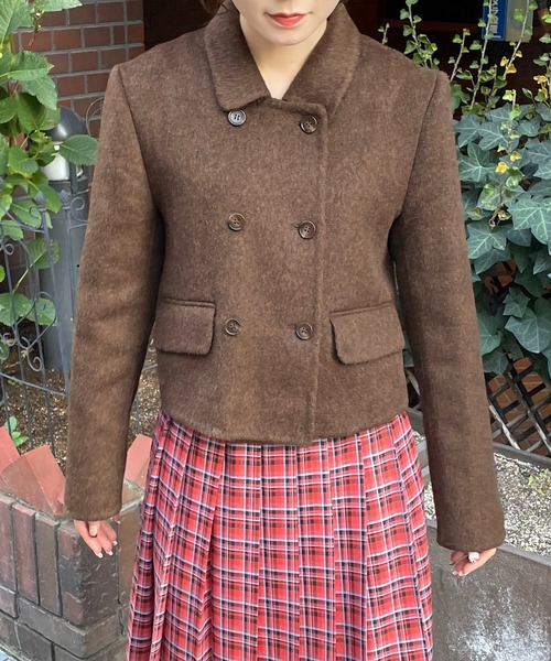 【nomnom】襟付きウールショートコート（ステンカラーコート）｜nomnom（ノムノム）