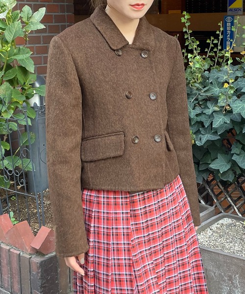 【nomnom】襟付きウールショートコート（ステンカラーコート）｜nomnom（ノムノム）