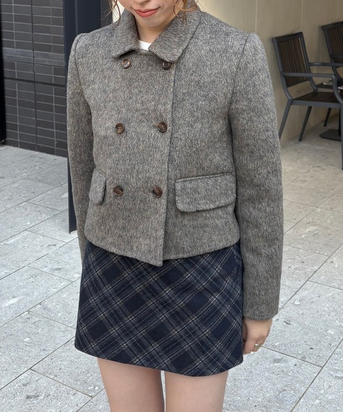 【nomnom】襟付きウールショートコート（ステンカラーコート）｜nomnom（ノムノム）