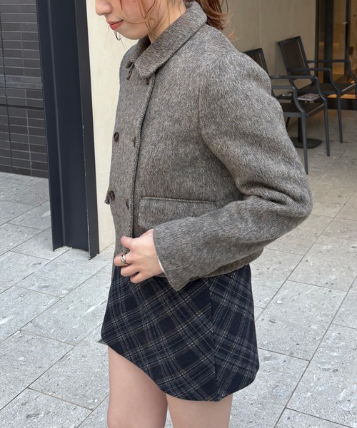 【nomnom】襟付きウールショートコート（ステンカラーコート）｜nomnom（ノムノム）