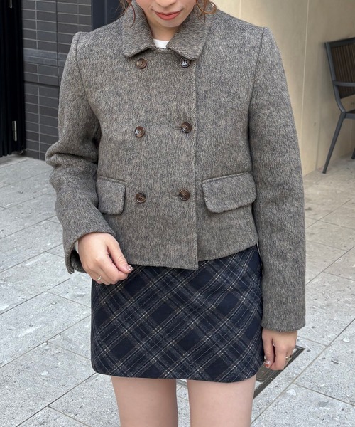 【nomnom】襟付きウールショートコート（ステンカラーコート）｜nomnom（ノムノム）