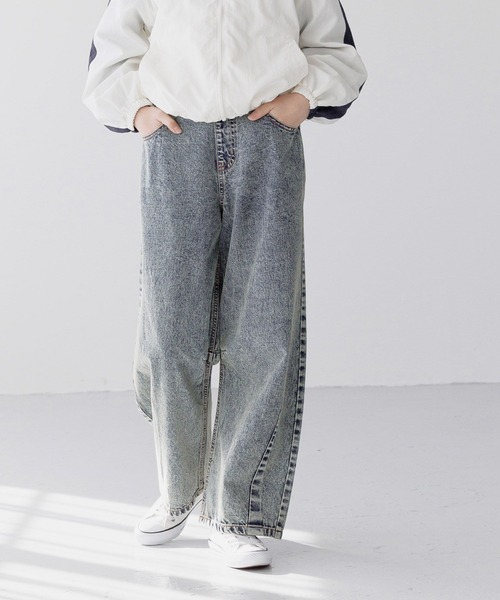 GLOBAL WORK(グローバルワーク)の「GOODデニムバレルパンツ/147411(デニムパンツ・キッズ・グレー系その他/ブラック・130cm/140cm/150cm/160cm)」の2枚目の写真