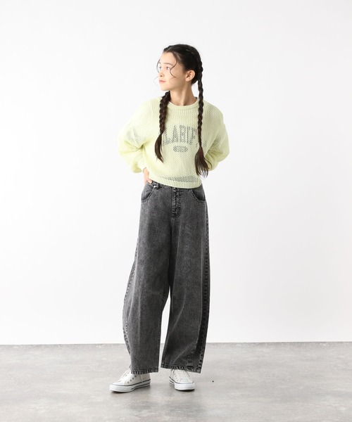 GLOBAL WORK(グローバルワーク)の「GOODデニムバレルパンツ/147411(デニムパンツ・キッズ・グレー系その他/ブラック・130cm/140cm/150cm/160cm)」の5枚目の写真