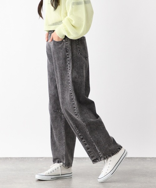 GLOBAL WORK(グローバルワーク)の「GOODデニムバレルパンツ/147411(デニムパンツ・キッズ・グレー系その他/ブラック・130cm/140cm/150cm/160cm)」の6枚目の写真