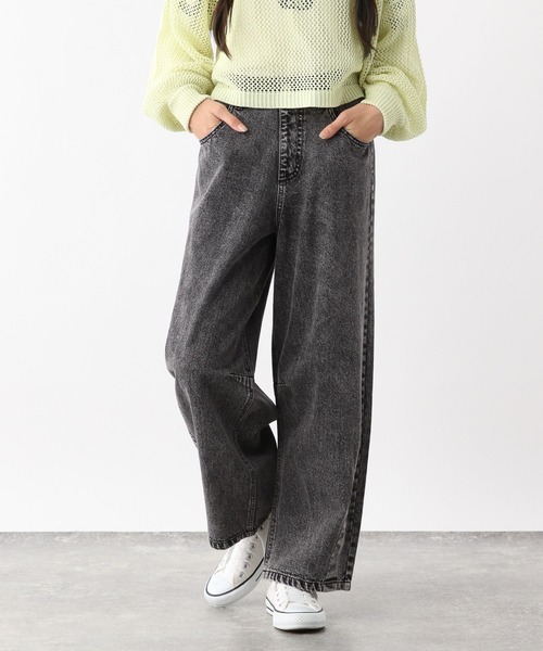 GLOBAL WORK(グローバルワーク)の「GOODデニムバレルパンツ/147411(デニムパンツ・キッズ・グレー系その他/ブラック・130cm/140cm/150cm/160cm)」の7枚目の写真