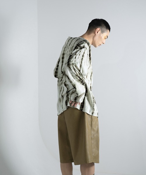 Aphlotus（アプロタス）の「シルケット加工 絞り染め クルーネック LS ビッグ プルオーバー（Tシャツ/カットソー・メンズ・モスグリーン/コバルトブルー・SMALL/MEDIUM/LARGE）」の10枚目の写真